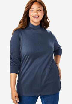 Perfect Long-Sleeve Mockneck Tee