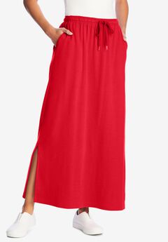 Sport Knit Side-Slit Skirt