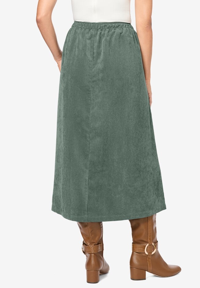 Corduroy Pull-On Skirt, , on-hover image number null