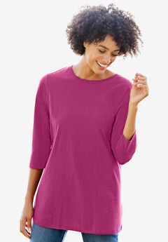 Plus Size 3/4 Sleeve Tops