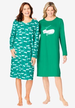2-Pack Long-Sleeve Sleepshirt