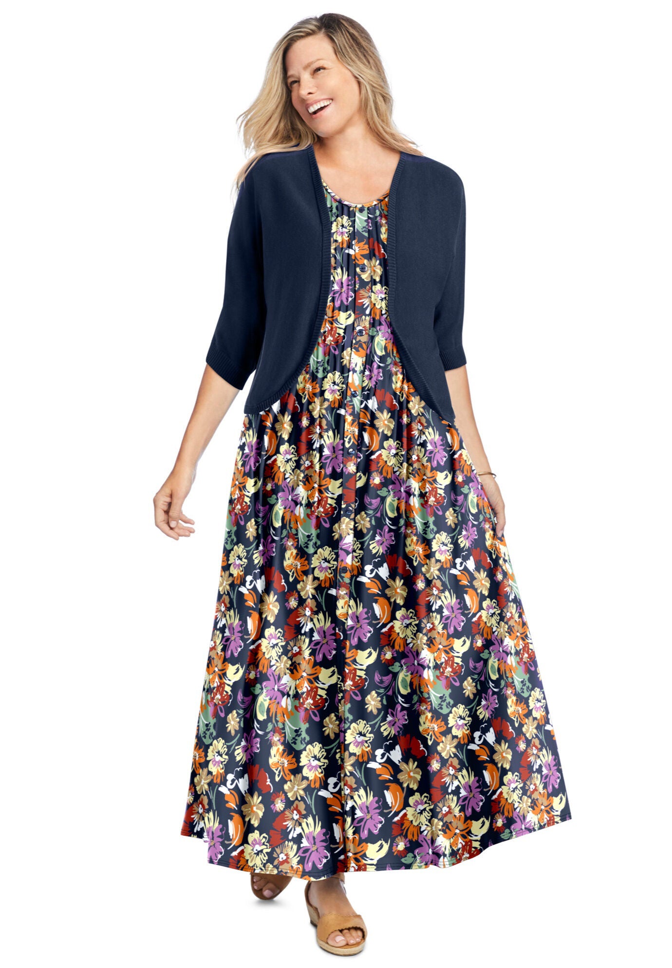 Pintucked Sleeveless Dress Woman Within