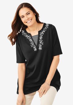 7-Day Embroidered Layered-Look Tunic
