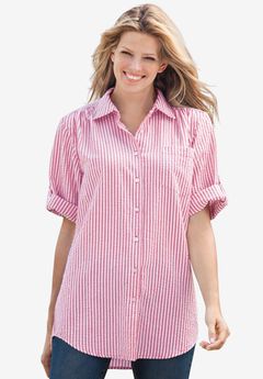 Short-Sleeve Button Down Seersucker Shirt