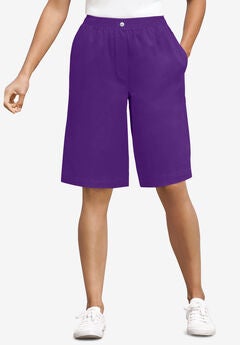 7-Day Elastic-Waist Cotton Denim Short