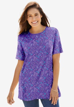 Perfect Printed Short-Sleeve Crewneck Tee