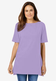 Perfect Short-Sleeve Boatneck Tunic