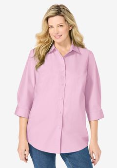 Perfect Three Quarter Sleeve Button-Down Tunic