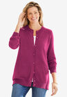 Perfect Long-Sleeve Cardigan, RASPBERRY, hi-res image number null