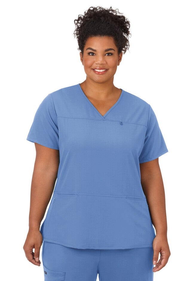 Jockey Scrubs Women's True Fit Crossover V-Neck Top, BLUE, hi-res image number 0