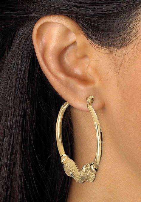 Cubic Zirconia Stud And Hoop Earring Set In Goldtone Woman Within