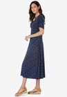 Short Sleeve Fit & Flare Dress, , alternate image number null