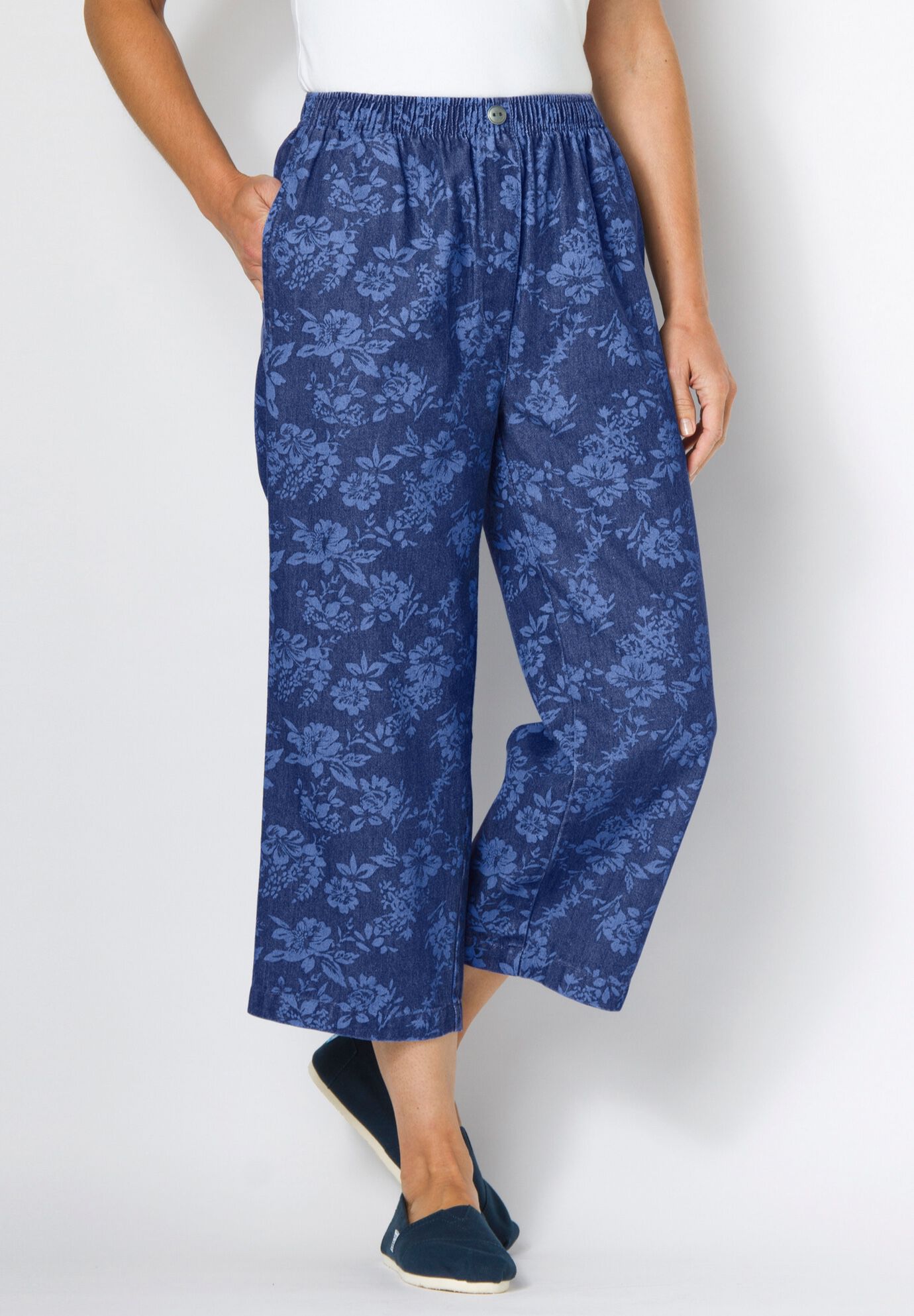 Elastic waist capris