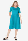 Empire Waist Tee Dress, PRETTY TURQUOISE, hi-res image number null