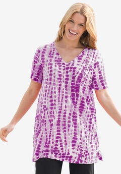 V-Neck Tie-Dye Tunic