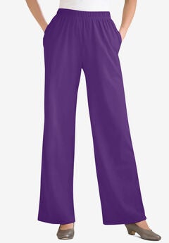 Plus Size Pull On Wide Leg Pants