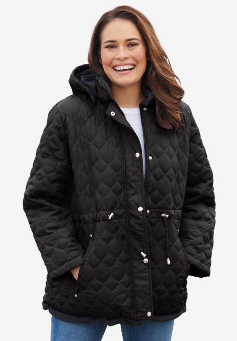 Totes® Geo Quilt Jacket, BLACK, hi-res image number null