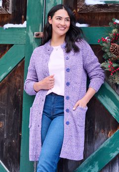 Marled Jacket Duster Sweater