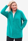 Zip-Front Microfleece Jacket, AQUAMARINE, hi-res image number null