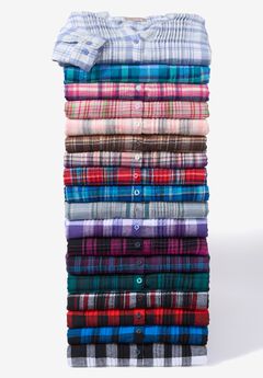 Pintucked Flannel Shirt