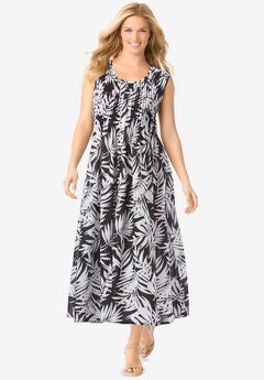 Pintucked Sleeveless Dress