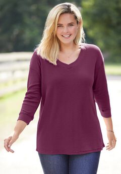 Three-Quarter Sleeve Thermal Sweatshirt