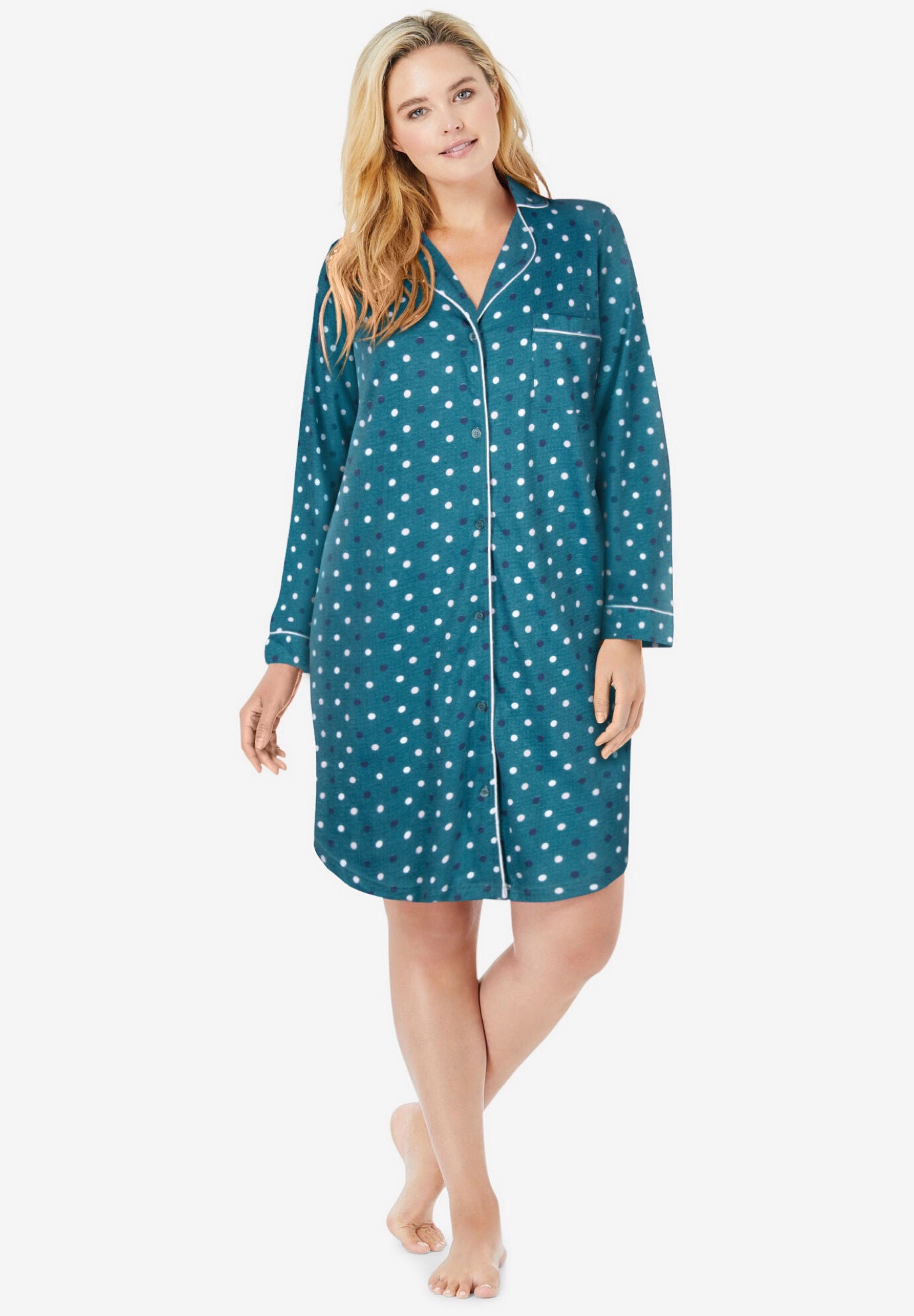Cotton knit sleep sale shirt