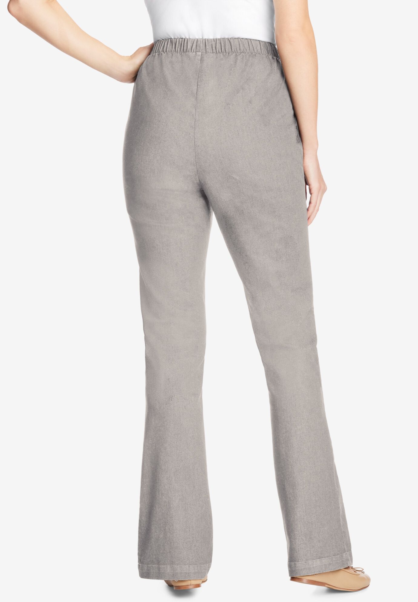 Fineline Stretch Denim Pull-On Bootcut Jeans, GREY DENIM, on-hover image number 1