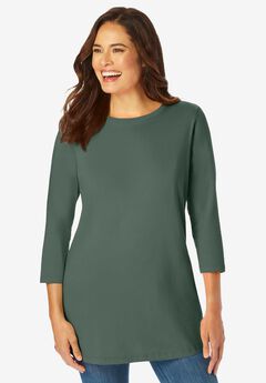 Perfect Three-Quarter Sleeve Crewneck Tee
