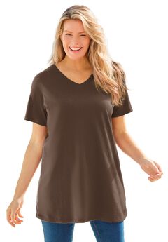 Perfect Short-Sleeve V-Neck Tunic