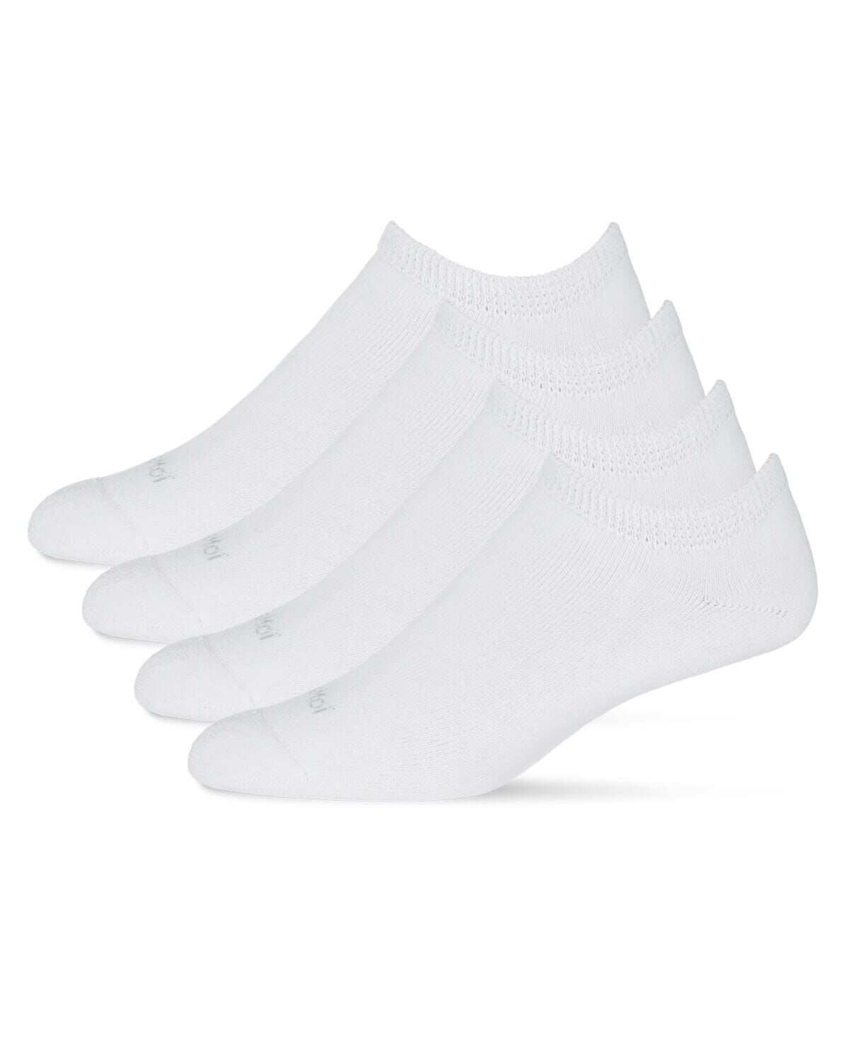 2 pair Unisex Diabetic Full Cushion Low Cut Socks, WHITE WHITE, alternate image number 2