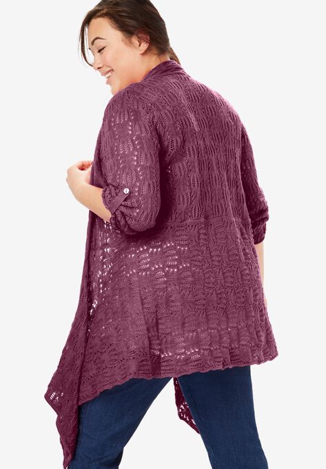 Open Front Pointelle Cardigan | Woman Within