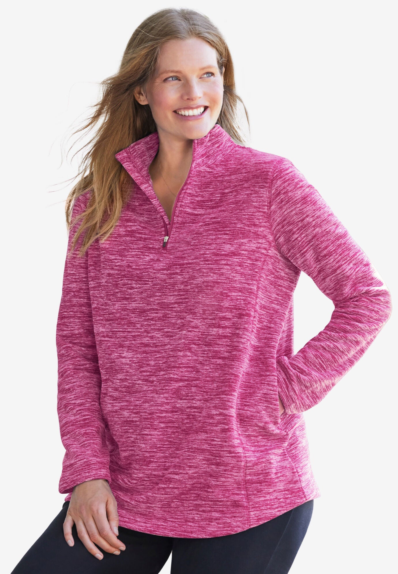Microfleece quarter zip pullover clearance