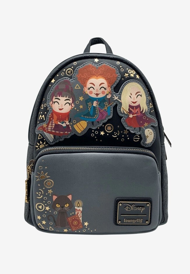disney hocus pocus mini backpack Loungefly x Sanderson Sisters Graveyard Backpa Open and Clothing whimsical design Hocus Pocus - Moon Mini-Backpack
