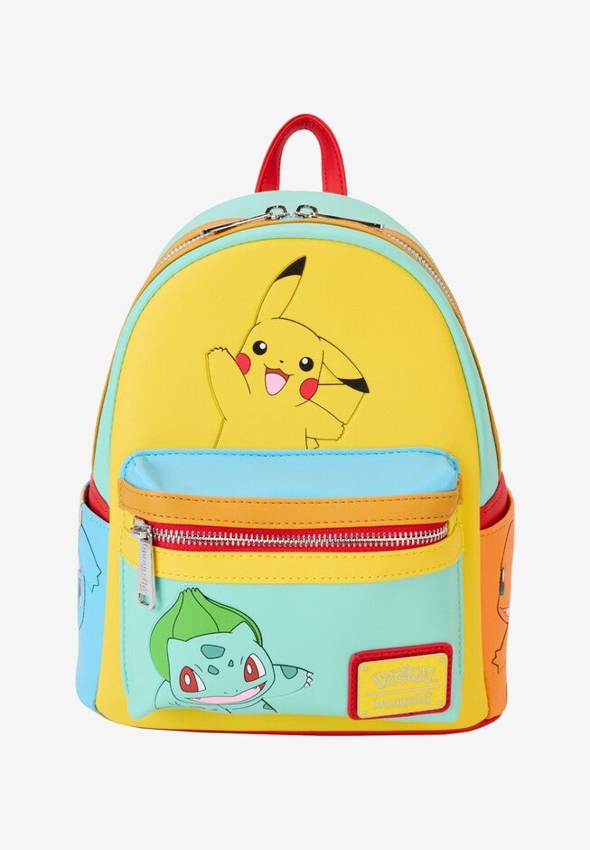 Loungefly x Pokemon Characters Color Block Mini Backpack, BLUE, hi-res image number 0