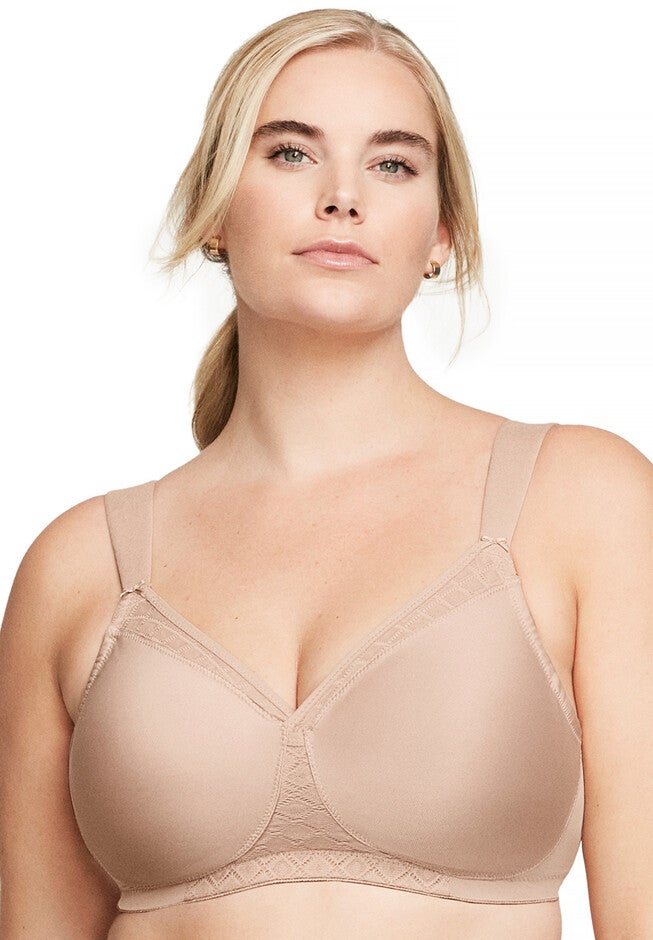 Full Figure Plus Size Magiclift Seamless T-Shirt Bra Wirefree #1080 Bra, CAFE, hi-res image number 0