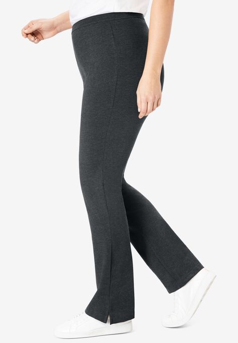 Stretch Cotton Bootcut Yoga Pant | Woman Within