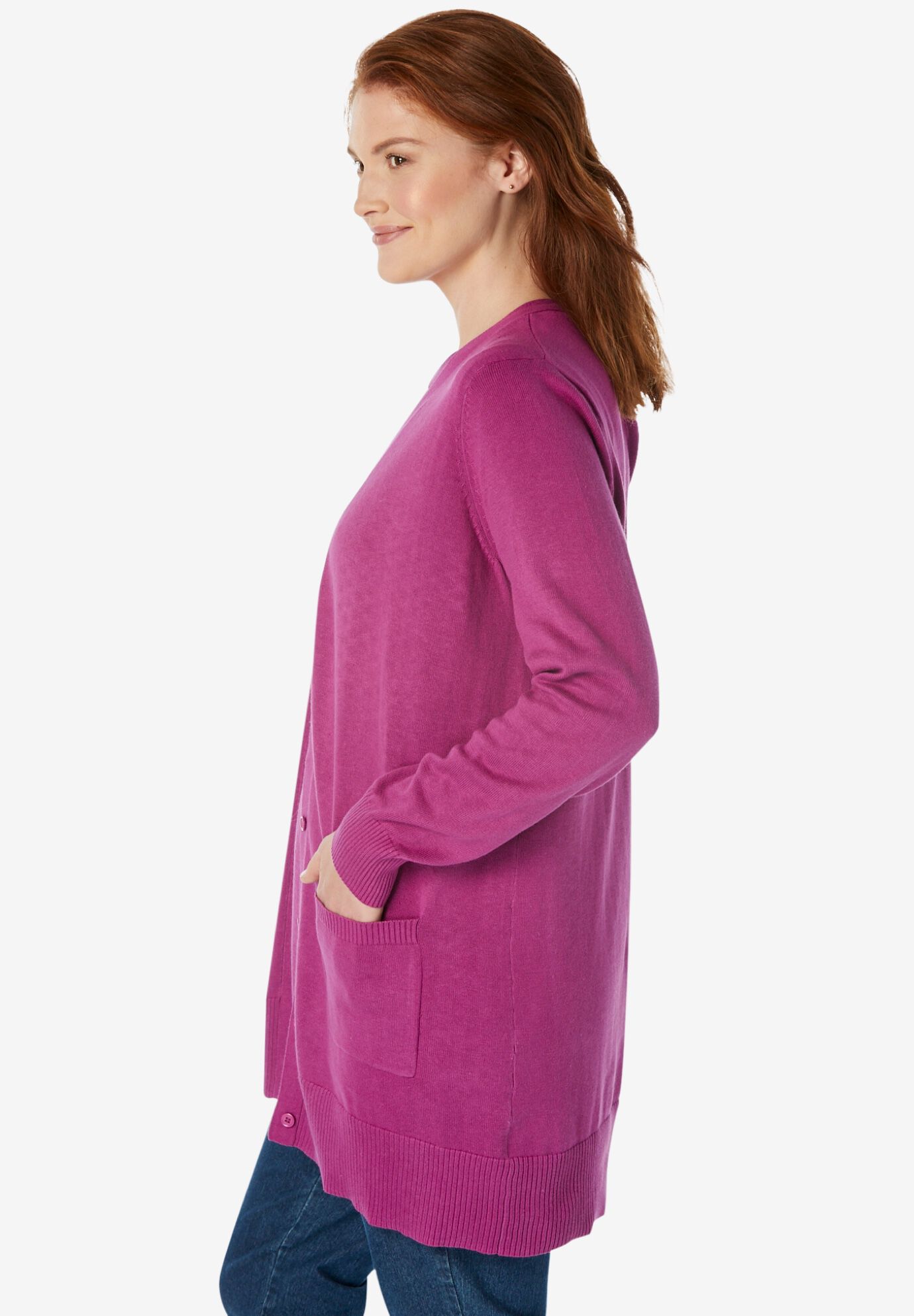 purple boyfriend cardigan