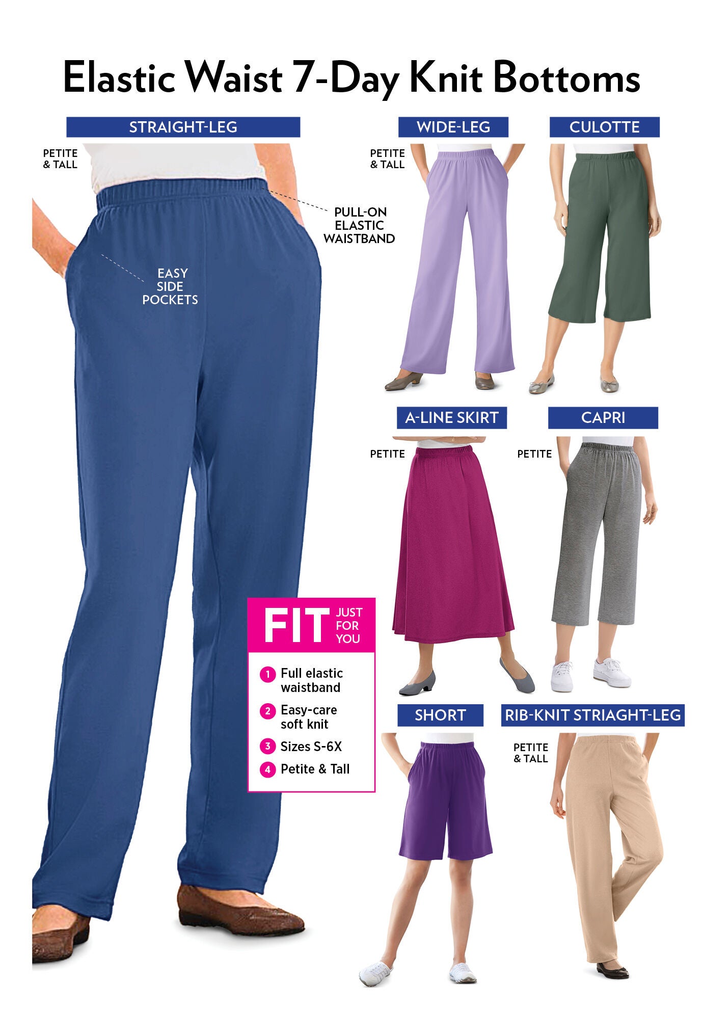 Capri pants with elastic legs top