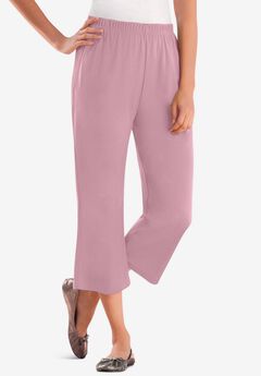 7-Day Elastic-Waist Stretchy Knit Capri