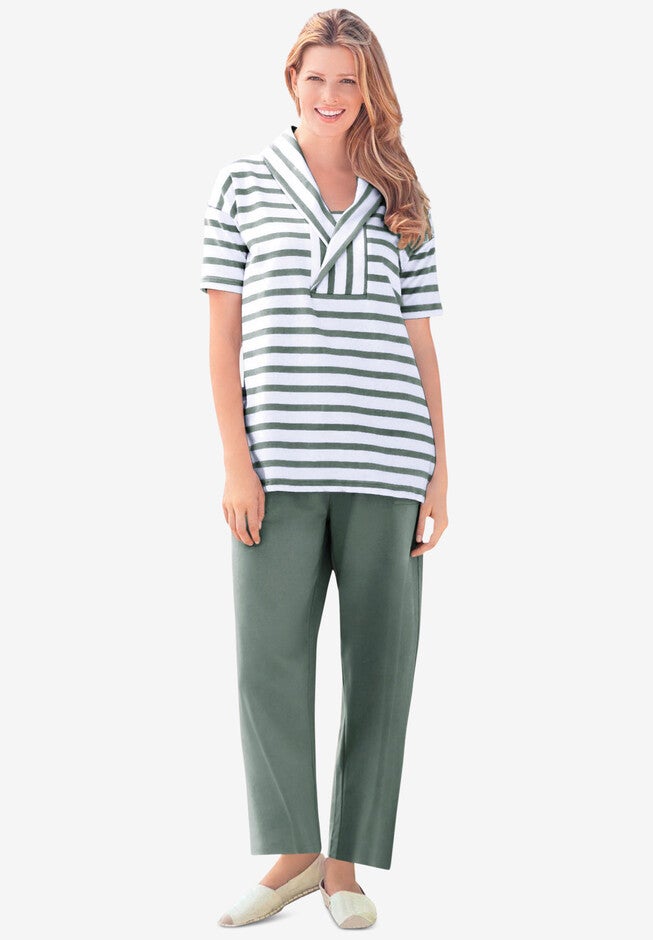 Shawl Collar Set, PINE CLASSIC STRIPE, hi-res image number null