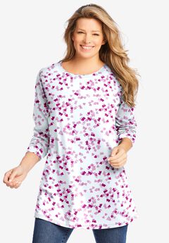 Perfect Printed Long-Sleeve Crewneck Tunic