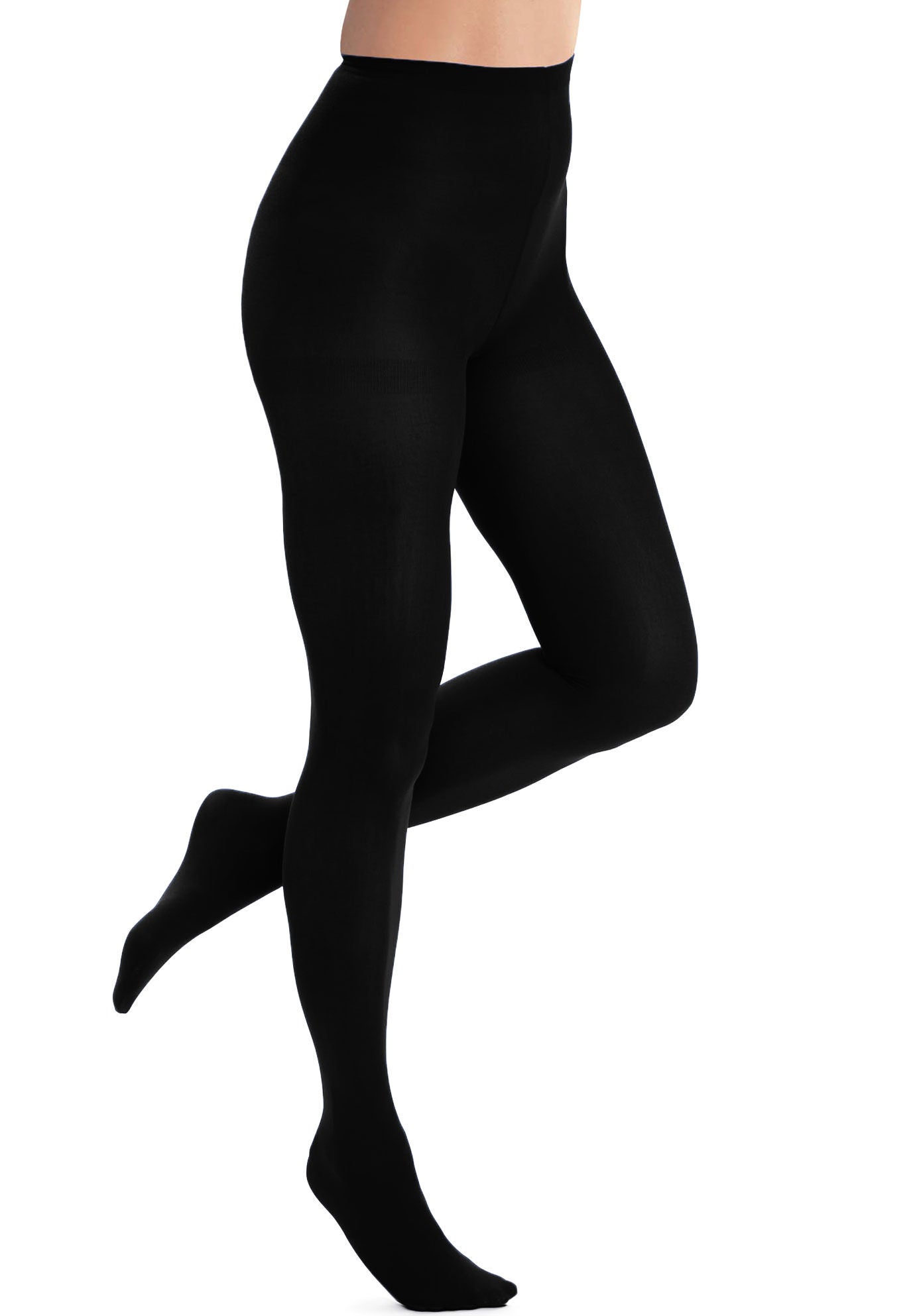 Woman in 2025 black opaque tights