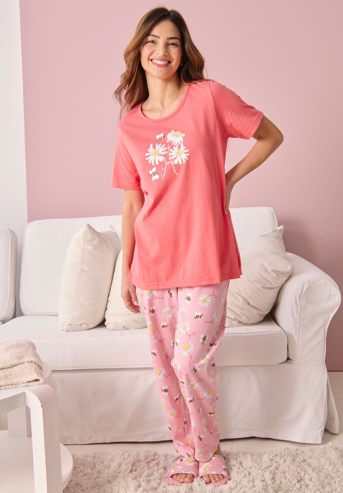 Graphic Tee Pure Cotton PJ Set, , alternate image number 5