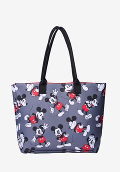 Disney Mickey Mouse Tote Bag D-Ring Charm Hook Cordura Grey Travel