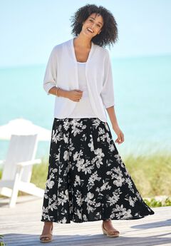 Pull-On Elastic Waist Soft Maxi Skirt