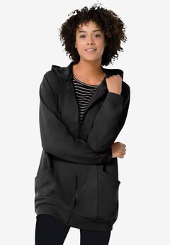 Zip Front Tunic Hoodie Jacket