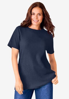 Waffle Thermal Satin Trim Tee