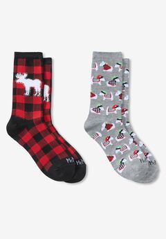 MeMoi® 2-Pack Holiday Crew Socks