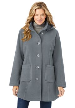 Hooded A-Line Fleece Coat